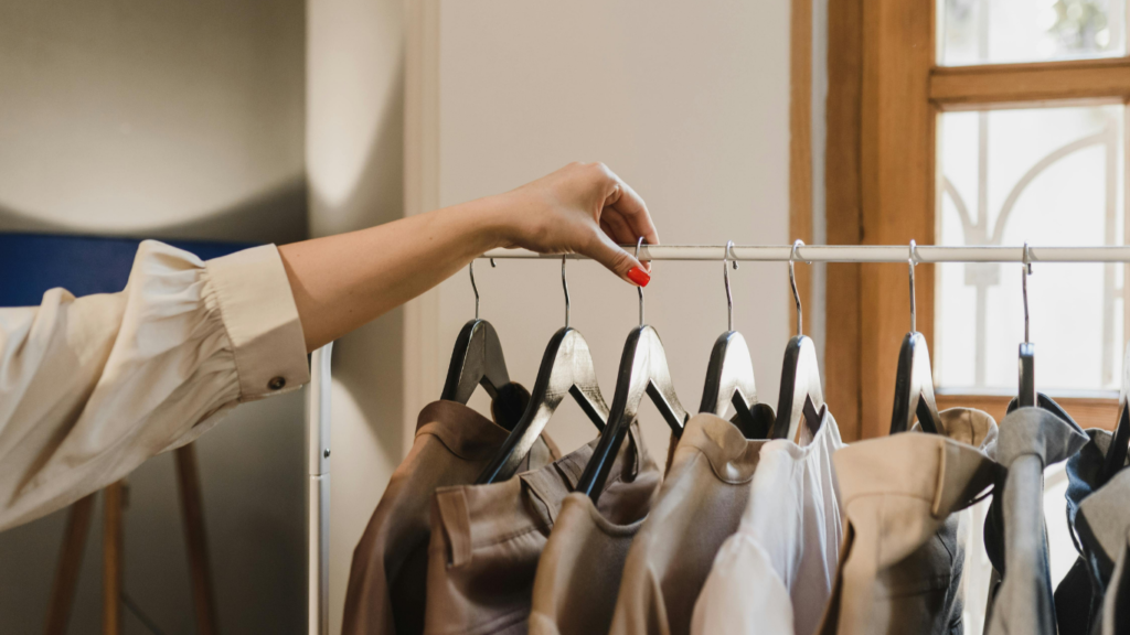 feminine capsule wardrobe with neutral elegant clothing